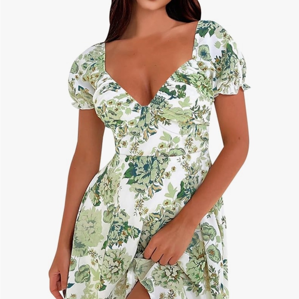 Floral Green Midi Dress